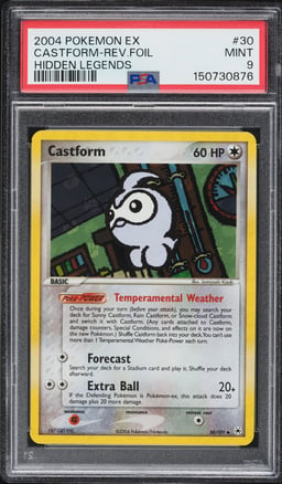 2004 Pokemon EX Hidden Legends Reverse Holo Castform #30 PSA 9 MINT