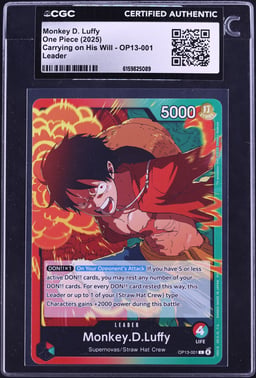 2025 One Piece Carrying On His Will Leader Monkey D. Luffy #OP13-001 CGC AUTH