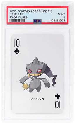 2003 Pokemon Sapphire Version Playing Cards 10 of Clubs Banette PSA 9