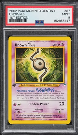 2002 Pokemon Neo Destiny 1st Edition Unown S #87 PSA 9 MINT