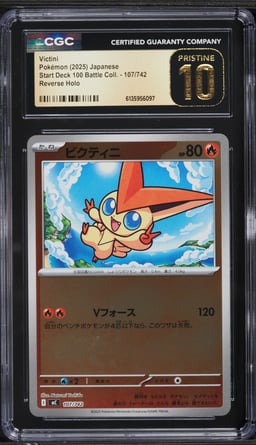 2025 Pokemon Japanese SV Start Deck 100 Battle Collection Reverse Holo Victini #107 CGC 10
