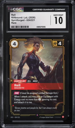 2026 Riftbound League Of Legends Spiritforged Rell #024 CGC 10 GEM MINT