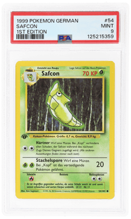 1999 Pokemon Base Set German 1st Edition Metapod #54 PSA 9