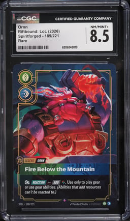 2026 Riftbound League Of Legends LoL Spiritforged Ornn #189 CGC 8.5 NM-MT+