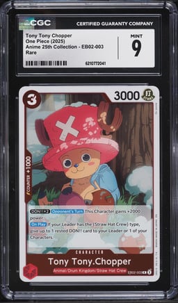 2025 One Piece Anime 25th Collection Tony Tony Chopper #EB02-003 CGC 9 MINT