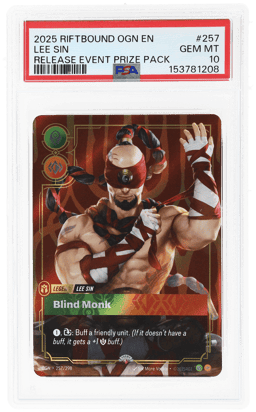 2025 Riftbound League of Legends Origins Promo Blind Monk Release Event Prize Pack Lee Sin #257 PSA 10