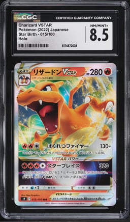 2022 Pokemon Japanese Sword & Shield Star Birth Holo Charizard VSTAR #15 CGC 8.5 NM-MT+