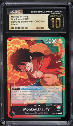 2025 One Piece Carrying On His Will Leader Monkey D. Luffy #OP13-001 CGC 10 PRISTINE