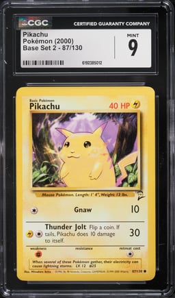 2000 Pokemon Expedition Base Set 2 Pikachu #87 CGC 9 MINT