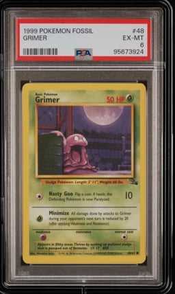 1999 POKEMON FOSSIL #48 GRIMER PSA 6