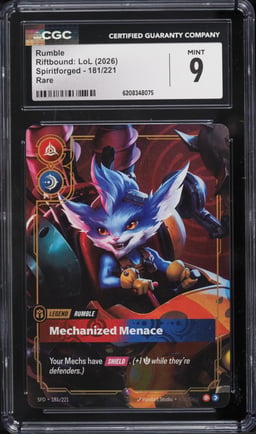 2026 Riftbound League Of Legends LoL Spiritforged Rumble #181 CGC 9 MINT