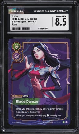 2026 Riftbound League Of Legends LoL Spiritforged Irelia #195 CGC 8.5 NM-MT+