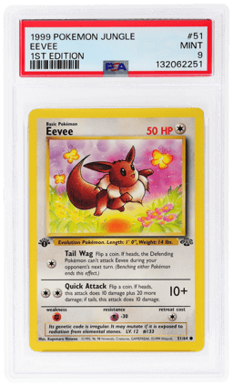 1999 Pokemon Jungle 1st Edition Eevee #51 PSA 9