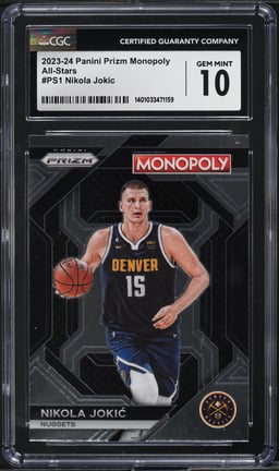 2023 Panini Prizm Monopoly All-Stars Nikola Jokic #PS1 CGC 10 GEM MINT
