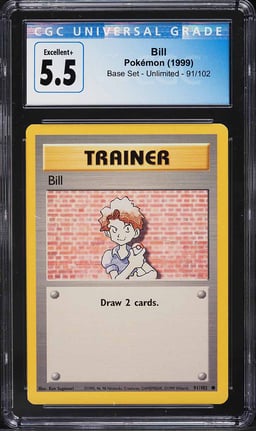 1999 Pokemon Base Set Bill #91 CGC 5.5 EX+