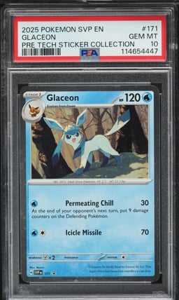 2025 Pokemon SV Black Star Promo Tech Sticker Collection Glaceon #171 PSA 10 GEM