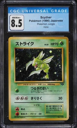 1997 Pokemon Japanese Jungle Holo Scyther CGC 8.5 NM-MT+
