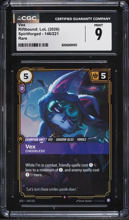 2026 Riftbound League Of Legends LoL Spiritforged Vex #146 CGC 9 MINT