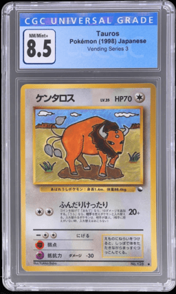 1998 Pokemon Vending Series 3 Japanese Tauros #128 CGC 8.5