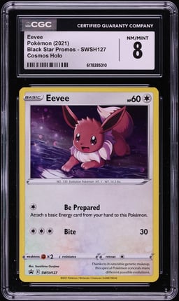 2021 Pokemon Sword & Shield Promo Cosmos Holo Eevee #SWSH127 CGC 8 NM-MT