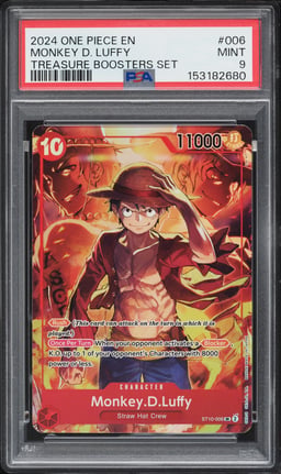 2024 One Piece Treasure Booster Set Alt Art Monkey D. Luffy #ST10-006 PSA 9 MINT