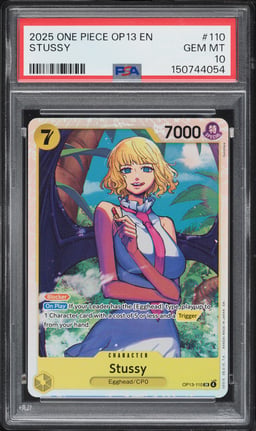 2025 One Piece Carrying On His Will SR Stussy #OP13-110 PSA 10 GEM MINT