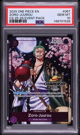 2025 One Piece Championship '25-'26 Event Pack Alt Art Zoro-Juurou #OP05-067 PSA 10 GEM MINT
