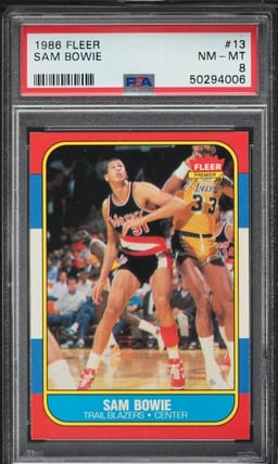 1986 Fleer Basketball Sam Bowie ROOKIE #13 PSA 8 NM-MT