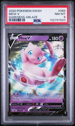 2020 POKEMON SWORD & SHIELD DARKNESS ABLAZE #069 MEW V PSA 8
