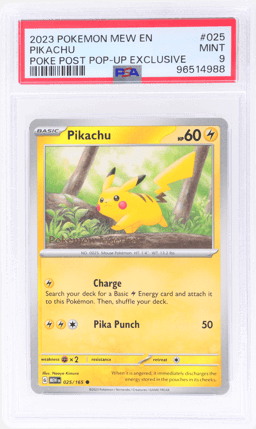 2023 Pokemon Scarlet and Violet 151 Promo Poke Post Pop Up Experience Pikachu #25 PSA 9