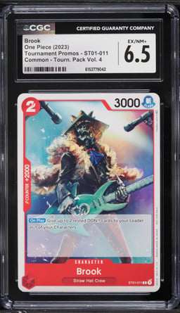 2023 One Piece Promo Tournament Pack Volume 4 Brook #ST01-011 CGC 6.5 EXMT+