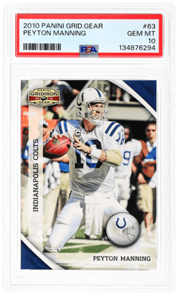 2010 Panini Gridiron Gear Peyton Manning #63 PSA 10