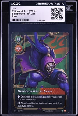 2026 Riftbound League Of Legends LoL Spiritforged Jax #193 CGC AUTH