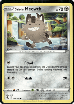 2021 Galarian Meowth #180 Fusion Strike