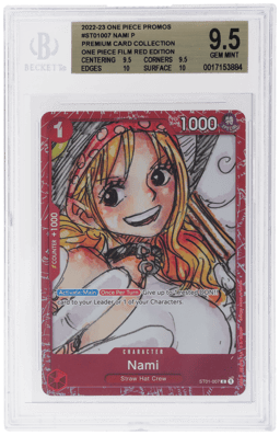 2023 One Piece Promo Premium Card Collection Film Red Nami #ST01-007 BGS 9.5