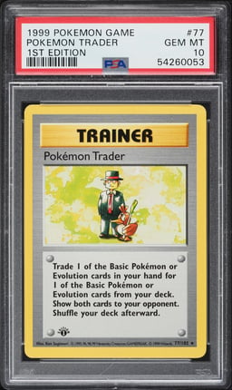 1999 Pokemon Base Set Shadowless 1st Edition Pokemon Trader #77 PSA 10 GEM MINT