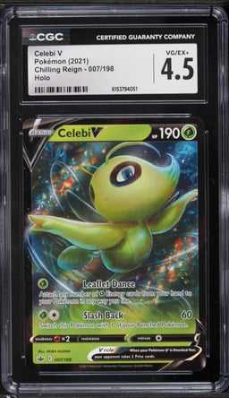 2021 Pokemon Sword & Shield Chilling Reign Holo Celebi V #7 CGC 4.5 VGEX+