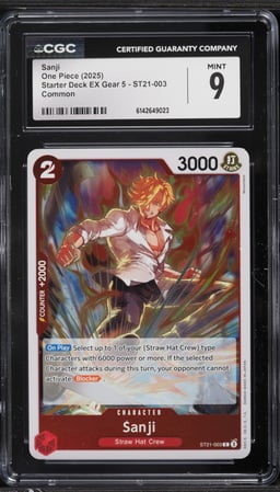 2025 One Piece Starter Deck EX Gear 5 Sanji #ST21-003 CGC 9 MINT