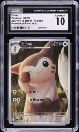 2025 Pokemon Scarlet & Violet Journey Together IR Furret #168 CGC 10 GEM MINT