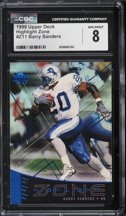1999 Upper Deck Highlight Zone Barry Sanders #Z11 CGC 8 NM-MT