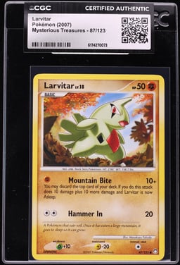 2007 Pokemon Diamond & Pearl Mysterious Treasures Larvitar #87 CGC AUTH