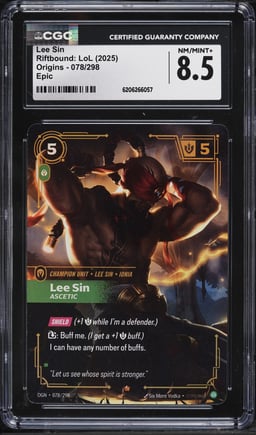 2025 Riftbound League Of Legends LoL Origins Lee Sin #78 CGC 8.5 NM-MT+