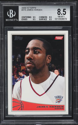 2009 Topps Basketball James Harden ROOKIE #319 BGS 8.5 NM-MT+