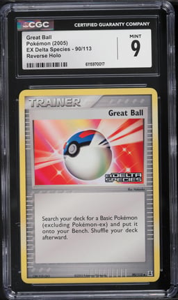 2005 Pokemon EX Delta Species Reverse Holo Great Ball #90 CGC 9 MINT