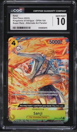 2023 One Piece Kingdoms Of Intrigue Alt Art Sanji #OP04-104 CGC 10 GEM MINT