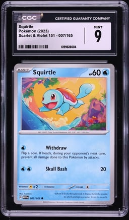 2023 Pokemon Scarlet & Violet 151 Squirtle #7 CGC 9 MINT
