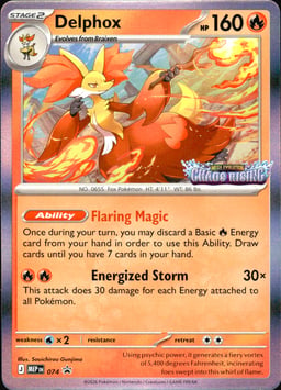 2025 Delphox #74 Mega Evolution Black Star Promos
