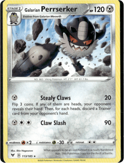 2020 Galarian Perrserker #113 Vivid Voltage
