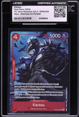 2024 One Piece Japanese Premium Best Selection Volume 2 Alt Art Karasu #OP05-005 CGC AUTH