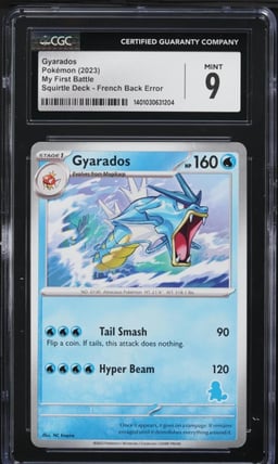 2023 Pokemon My First Battle Deck French Back Error Gyarados CGC 9 MINT